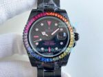 Swiss Replica Rolex Black Blaken Submariner Date Watch 40MM Pink Markers